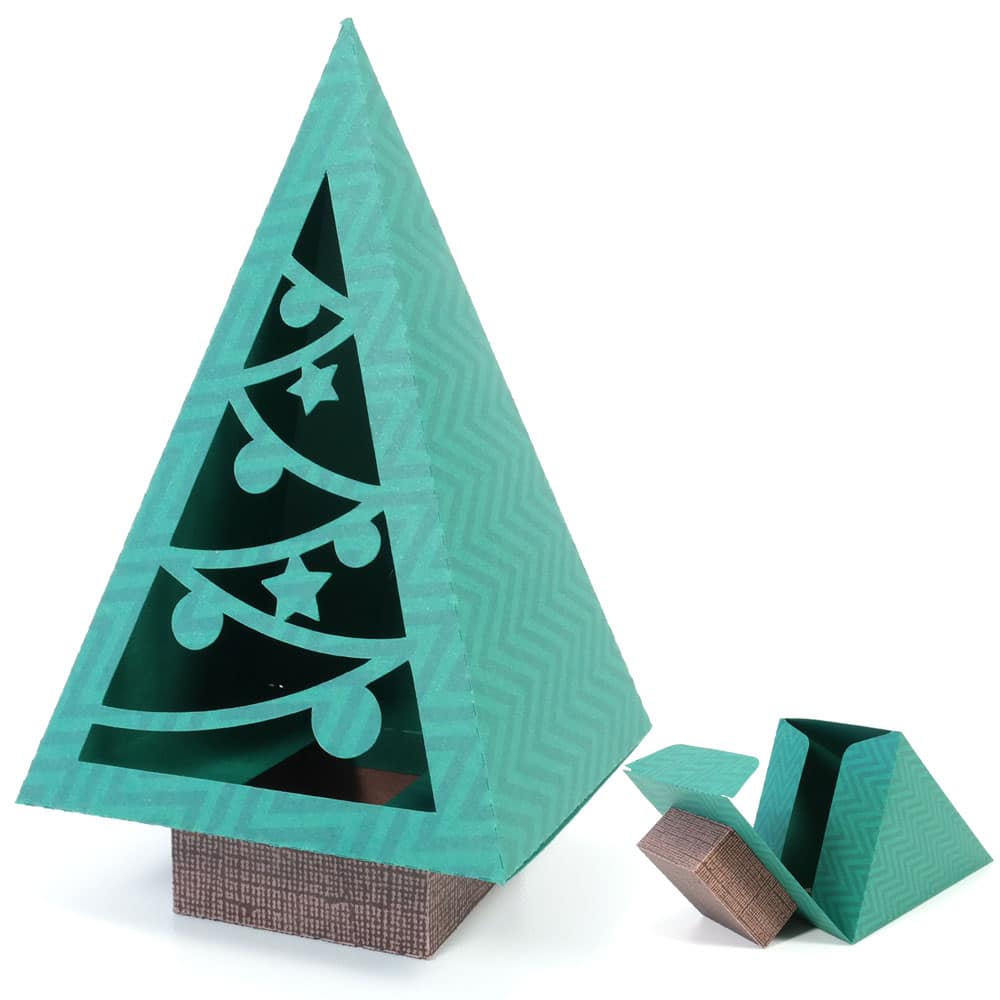 Caixa Pirâmide Árvore de Natal - Nilmara Quintela Paper Designer