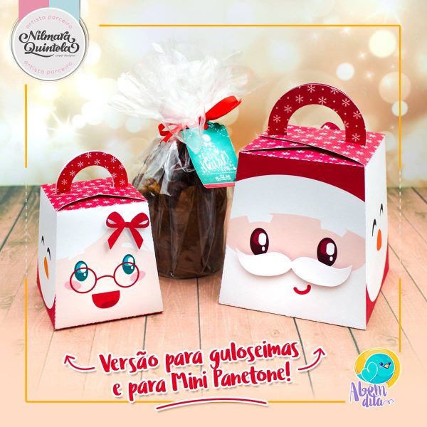 Caixa Natal para Mini Panetone e Guloseimas