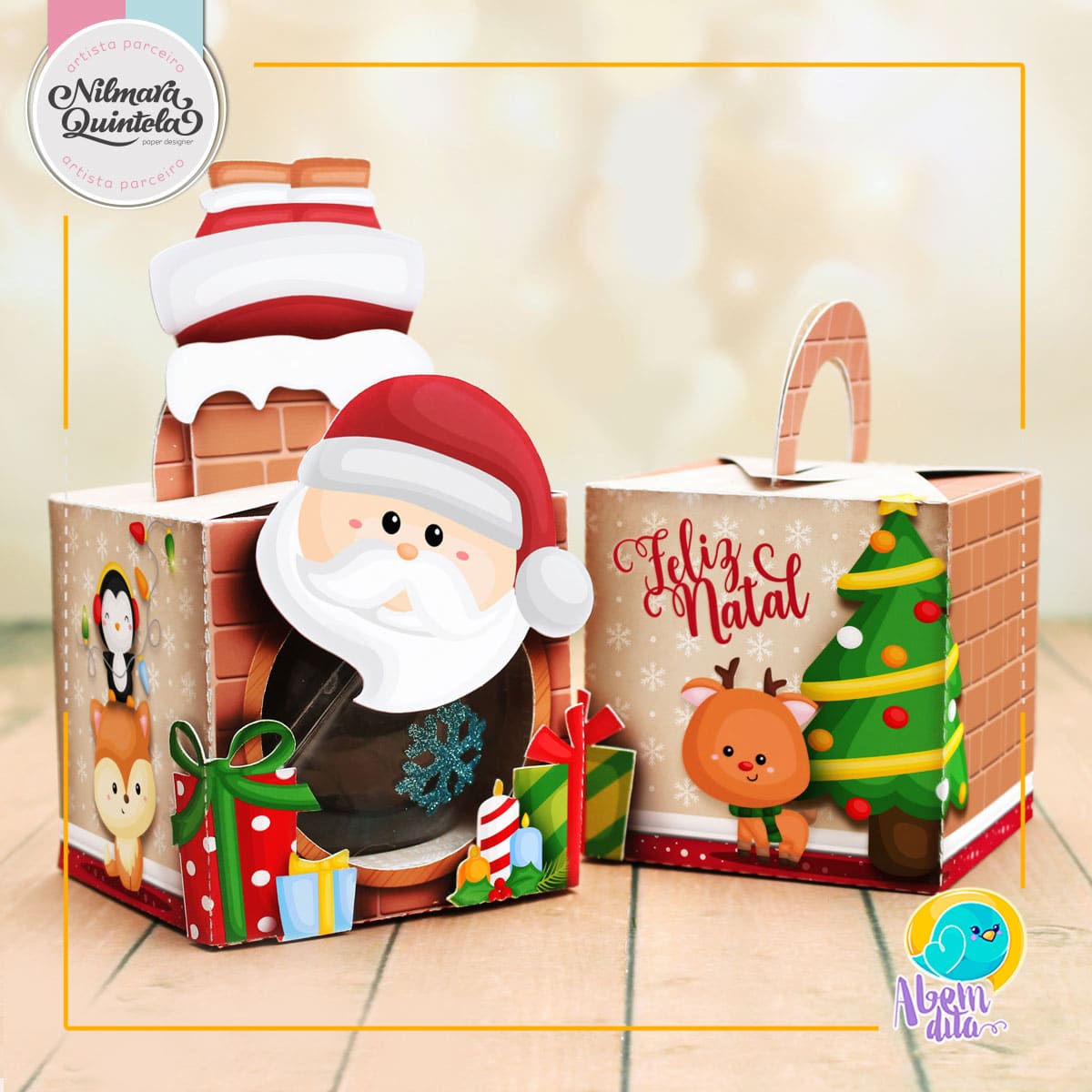 Caixa Natal para bola acrílica | Imprima, corte e monte - Nilmara Quintela  Paper Designer
