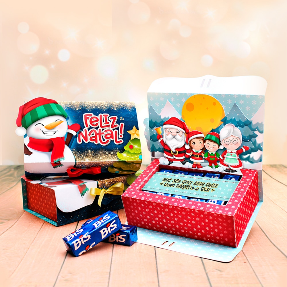 Caixa Natal para Bis Pop Up | Imprima, corte e monte - Nilmara Quintela  Paper Designer
