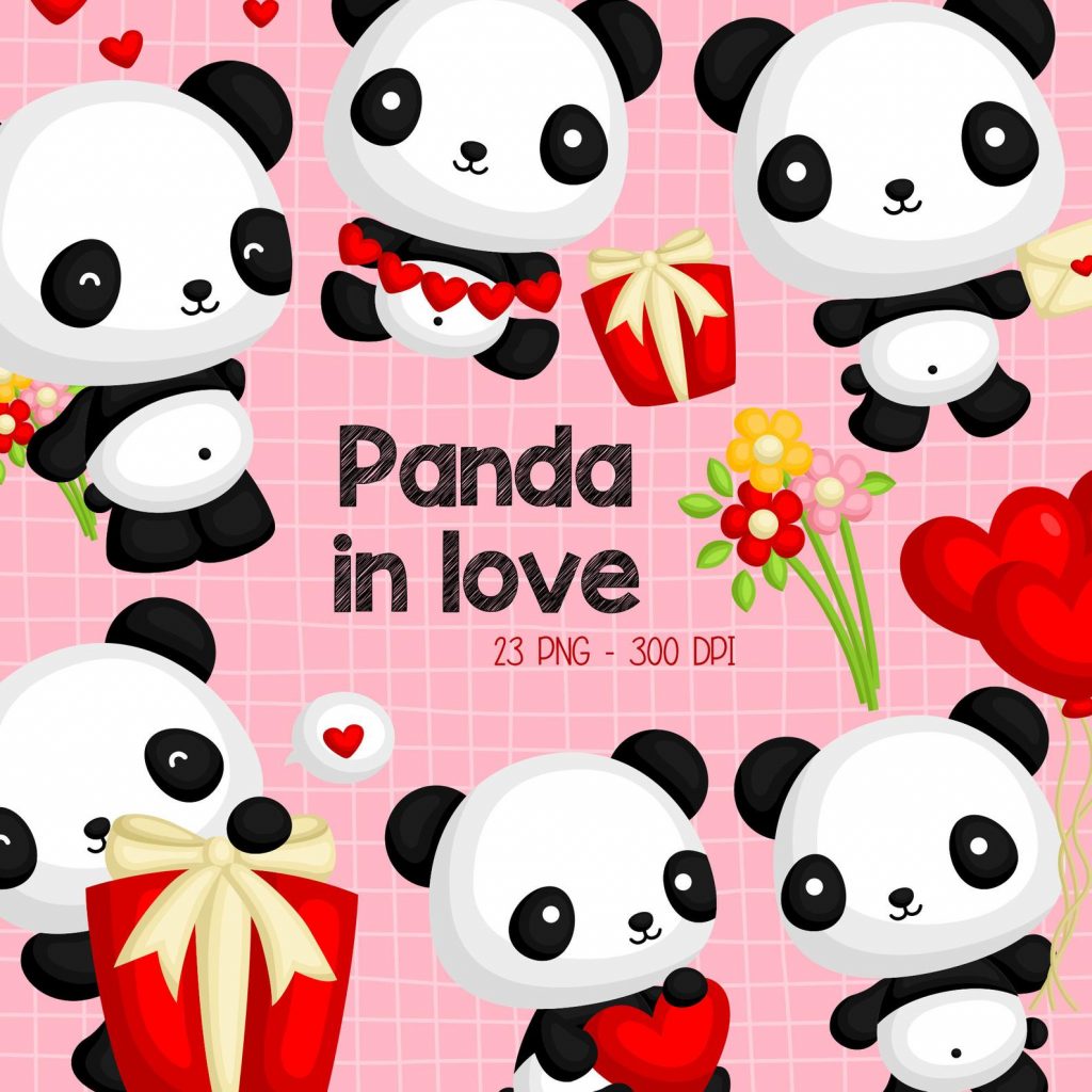ilustracao-clipart-panda-amor-