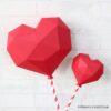Arquivo de corte Silhouette balão coração low poly