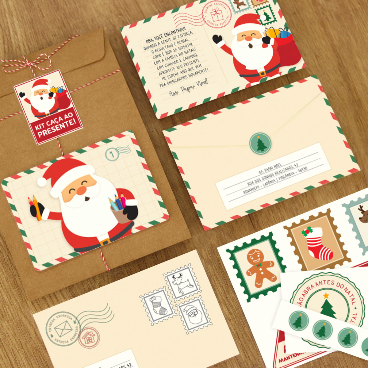 Combo Kit Caça ao Presente  + Cartinhas para o Papai Noel | Imprima,  Corte e Monte - Nilmara Quintela