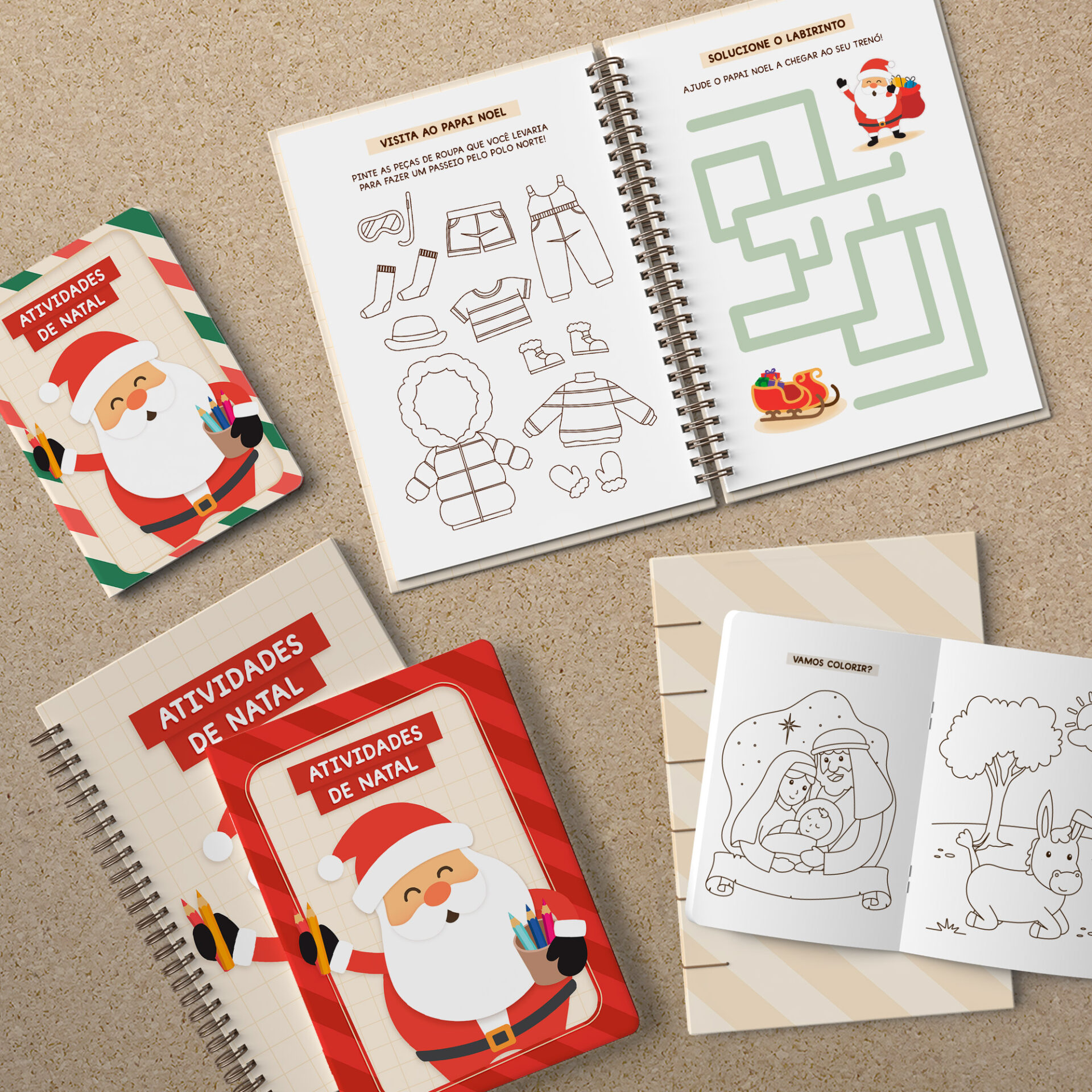 Livro de Colorir e de Atividades personalizado de Natal