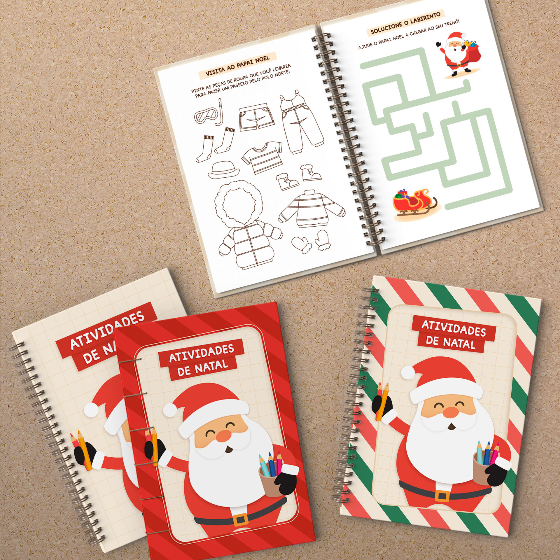 Livro de Colorir e de Atividades personalizado de Natal