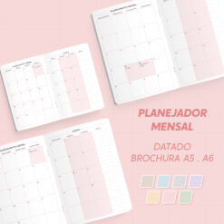 Planejador mensal 2026 - Brochura | Datado - A5 e A6