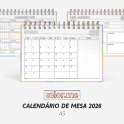 Calendário de mesa para Colorir 2026 | Color.me - A5