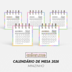 Calendário de mesa para Colorir 2026 | Color.me - Minizinho