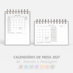 Calendário de mesa 2027 | A6 Retrato + Paisagem