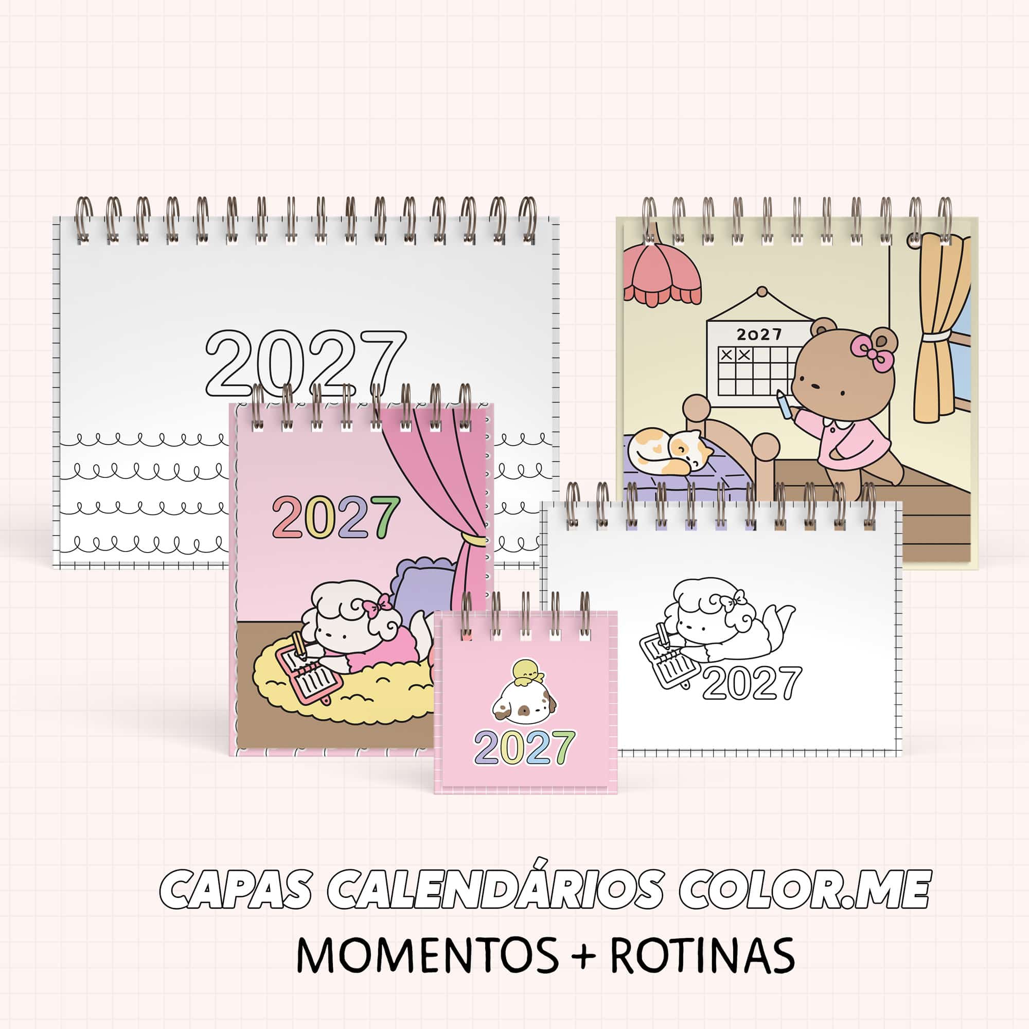 Capas e ilustrações Calendário 2027 Color.me by Ni Estúdio Criativo | Momentos + Rotinas